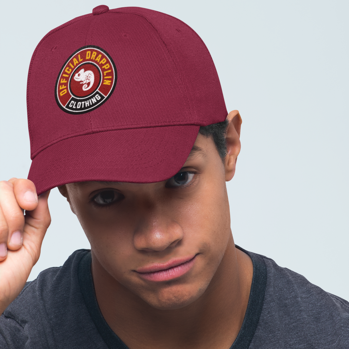 Unisex Drapplin Clothing Patch Premium Maroon Baseball Cap