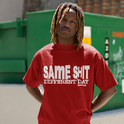 Different Premium Red Oversized Typography Printed T-shirt