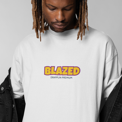 Blazed Premium White Oversized Typography Back Printed T-shirt