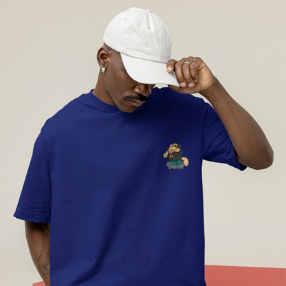 Garfield Premium Royal Blue Oversized Typography Back Printed T-shirt