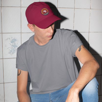 Unisex Drapplin Clothing Patch Premium Maroon Baseball Cap