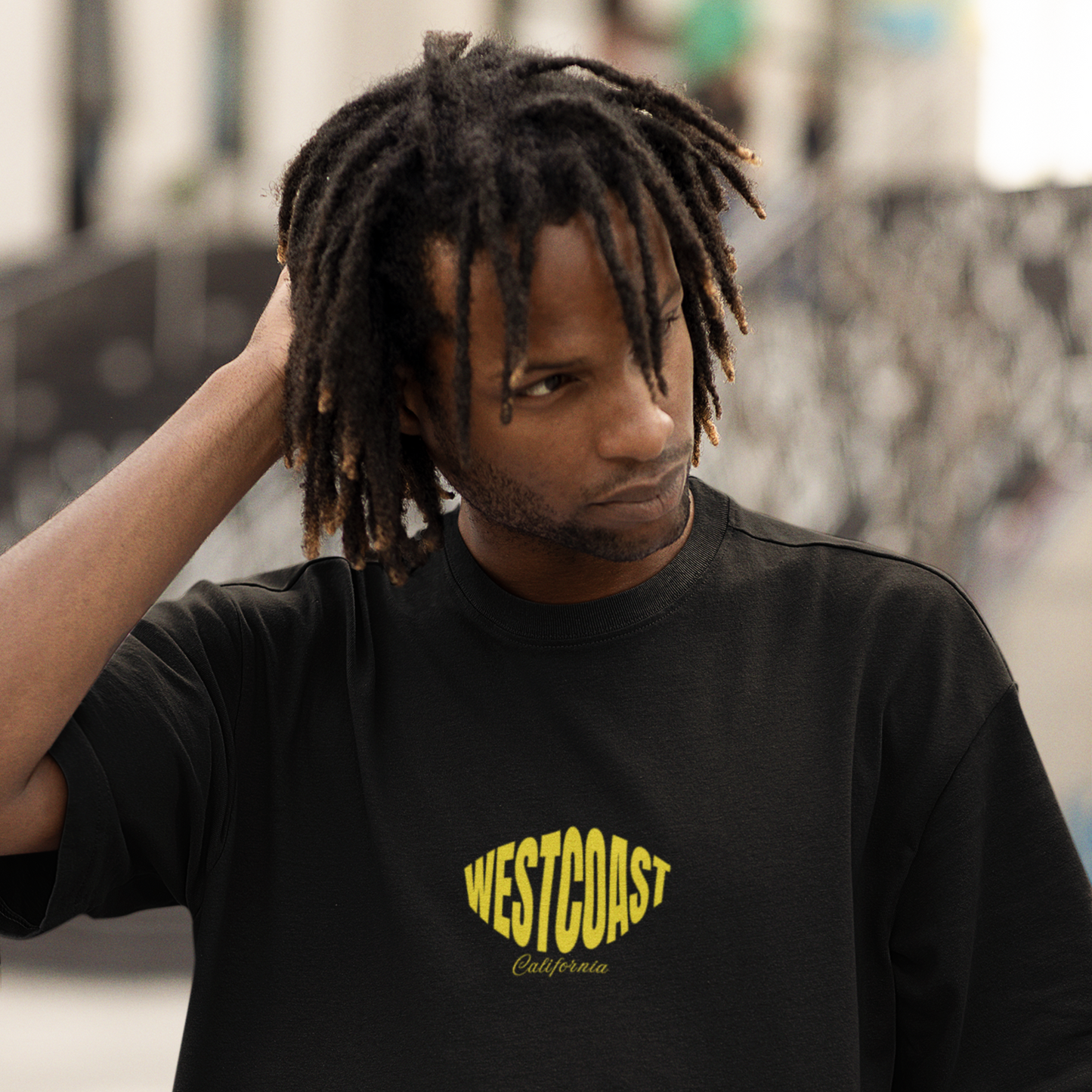 Westcoast Premium Black Oversized Typography Back Printed T-shirt