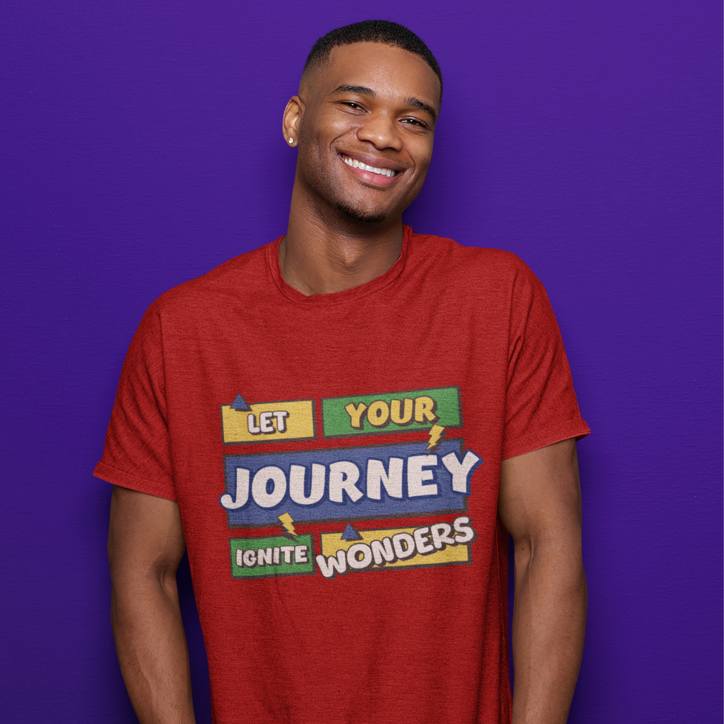 Ignite Red Crew Neck Graphic Printed T-shirt