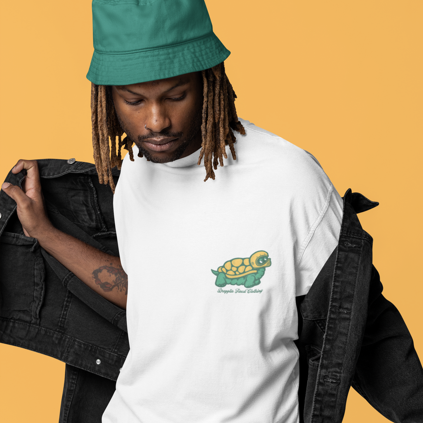 Take It Slow White Oversized Typography Back Printed T-shirt