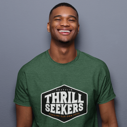 Thrill Seekers Forest Green Crew Neck Graphic Printed T-shirt