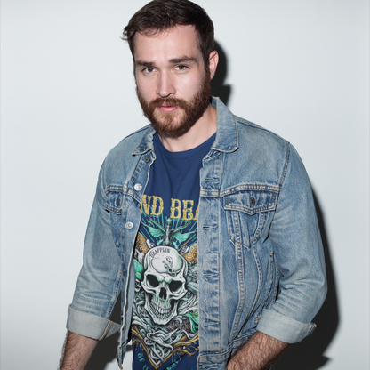 Wind Beast Navy Blue Regular Crew Neck Graphic Printed T-shirt