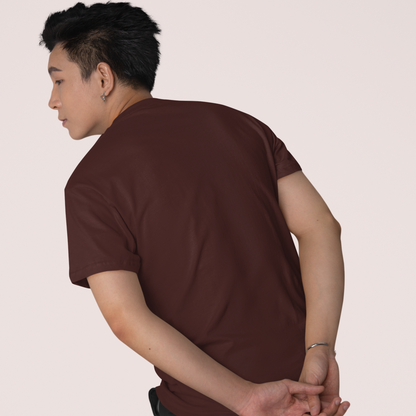 Thrill Seekers Brown Crew Neck Graphic Printed T-shirt