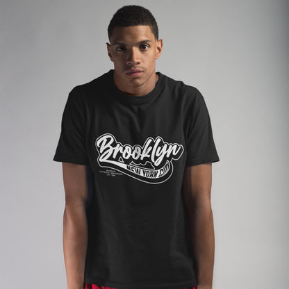 Brooklyn Black Typographic Crew Neck Graphic Printed T-shirt