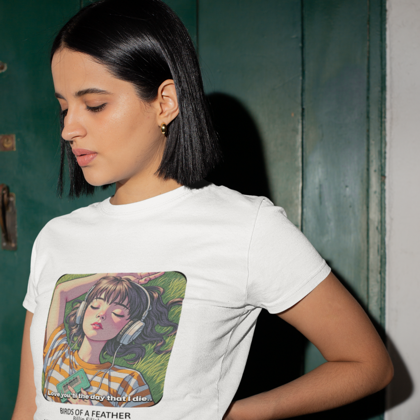 Birds Of Feather White Woman Regular Fit Printed T-shirt