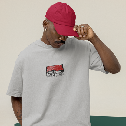 Notorious Premium Grey Mélange Oversized Typography Printed T-shirt