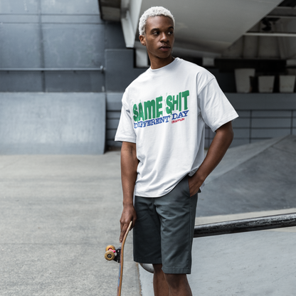 Different Premium White Oversized Typography Printed T-shirt