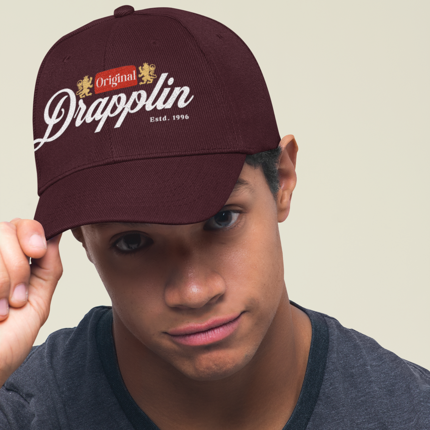 Unisex Drapplin Original Premium Maroon Printed Baseball Cap