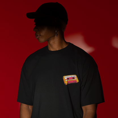 Song Premium Black Oversized Typography Back Printed T-shirt