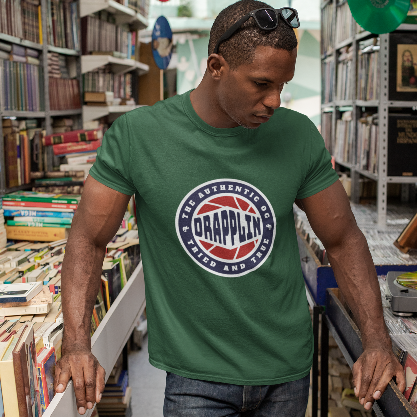 Drapplin Basketball Forest Green Crew Neck Graphic Printed T-shirt