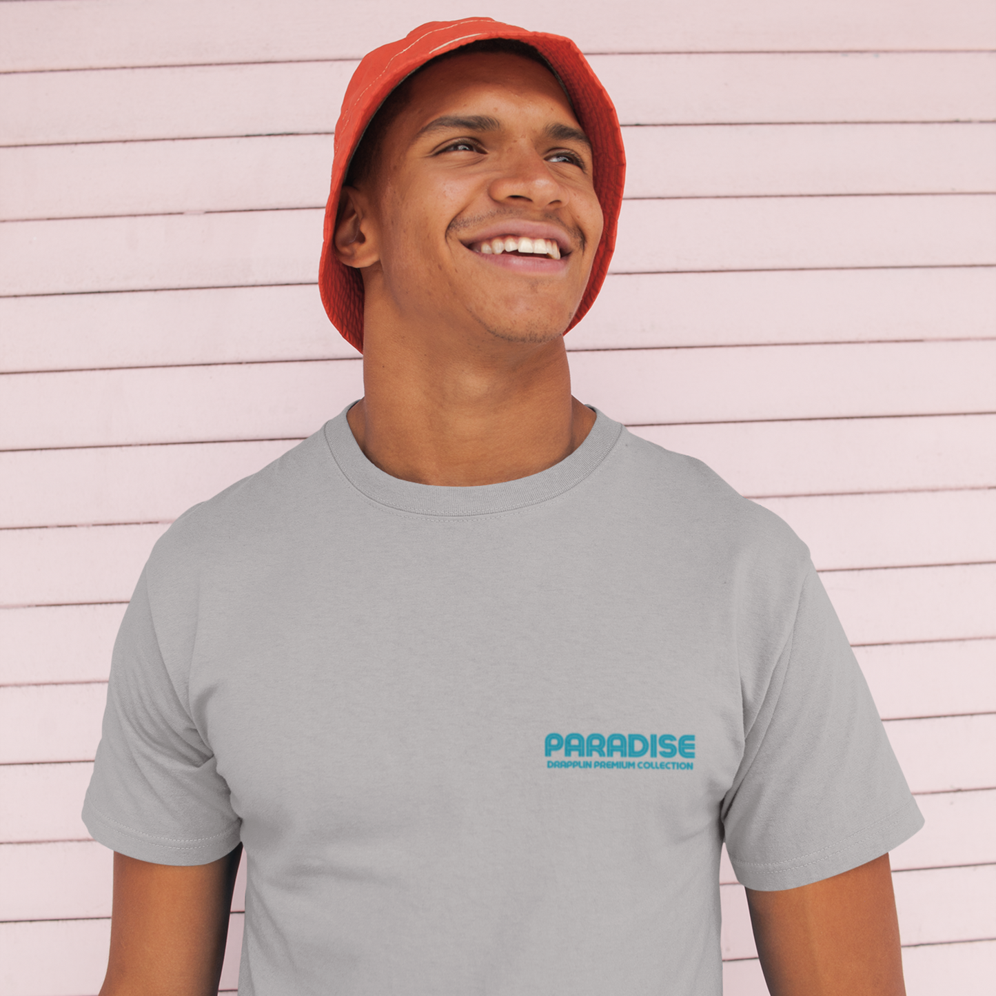 Paradise Grey Mélange Premium Crew Neck Back Graphic Printed T-shirt