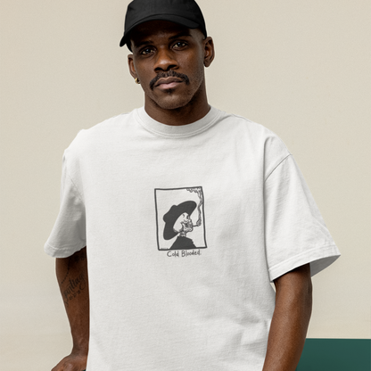 Cold Blooded Premium White Oversized Printed T-shirt