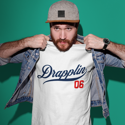 Drapplin 06 White Crew Neck Graphic Printed T-shirt