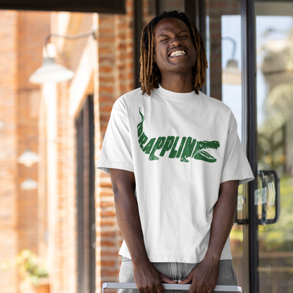 Drapplin Finest Premium White Oversized Printed T-shirt