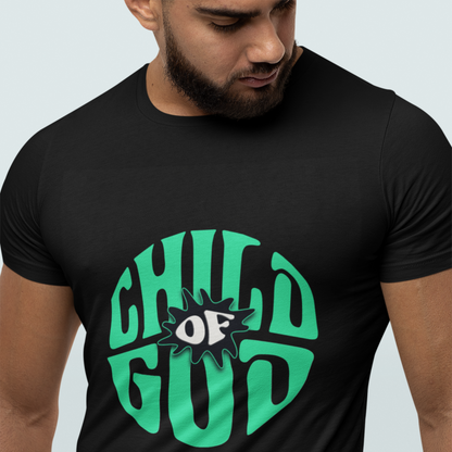 Child Of God Black Crew Neck Graphic Printed T-shirt