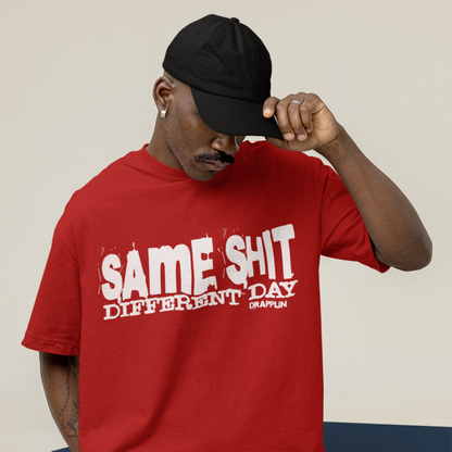 Different Premium Red Oversized Typography Printed T-shirt