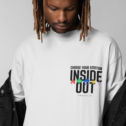 Inside Out Premium White Oversized Printed T-shirt