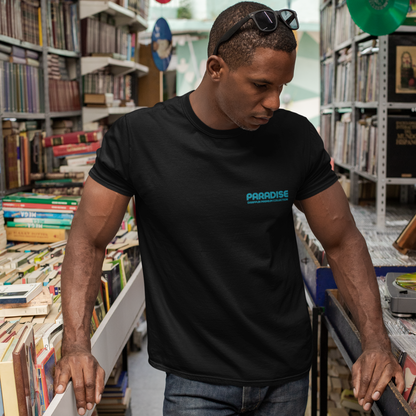 Paradise Black Premium Crew Neck Back Graphic Printed T-shirt