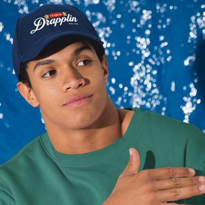 Unisex Drapplin Original Premium Navy Blue Printed Baseball Cap