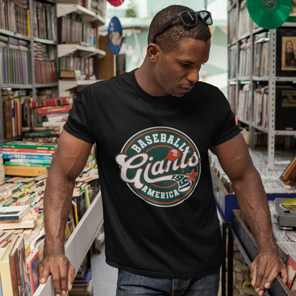 Giant Black Regular Crew Neck Graphic Printed T-shirt