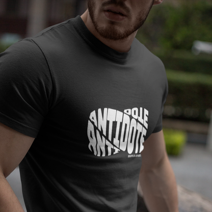 Antidote Black Crew Neck Graphic Printed T-shirt