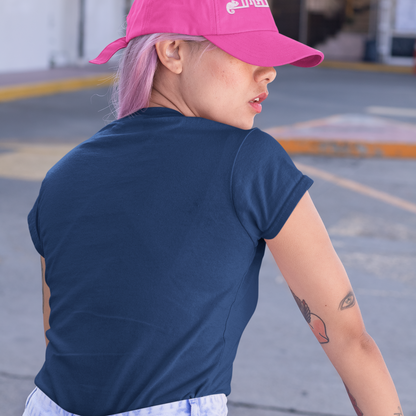 Birds Of Feather Navy Blue Woman Regular Fit Printed T-shirt