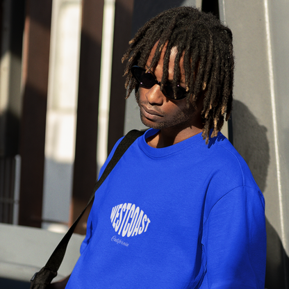 Westcoast Premium Royal Blue Oversized Typography Back Printed T-shirt
