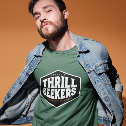 Thrill Seekers Forest Green Crew Neck Graphic Printed T-shirt
