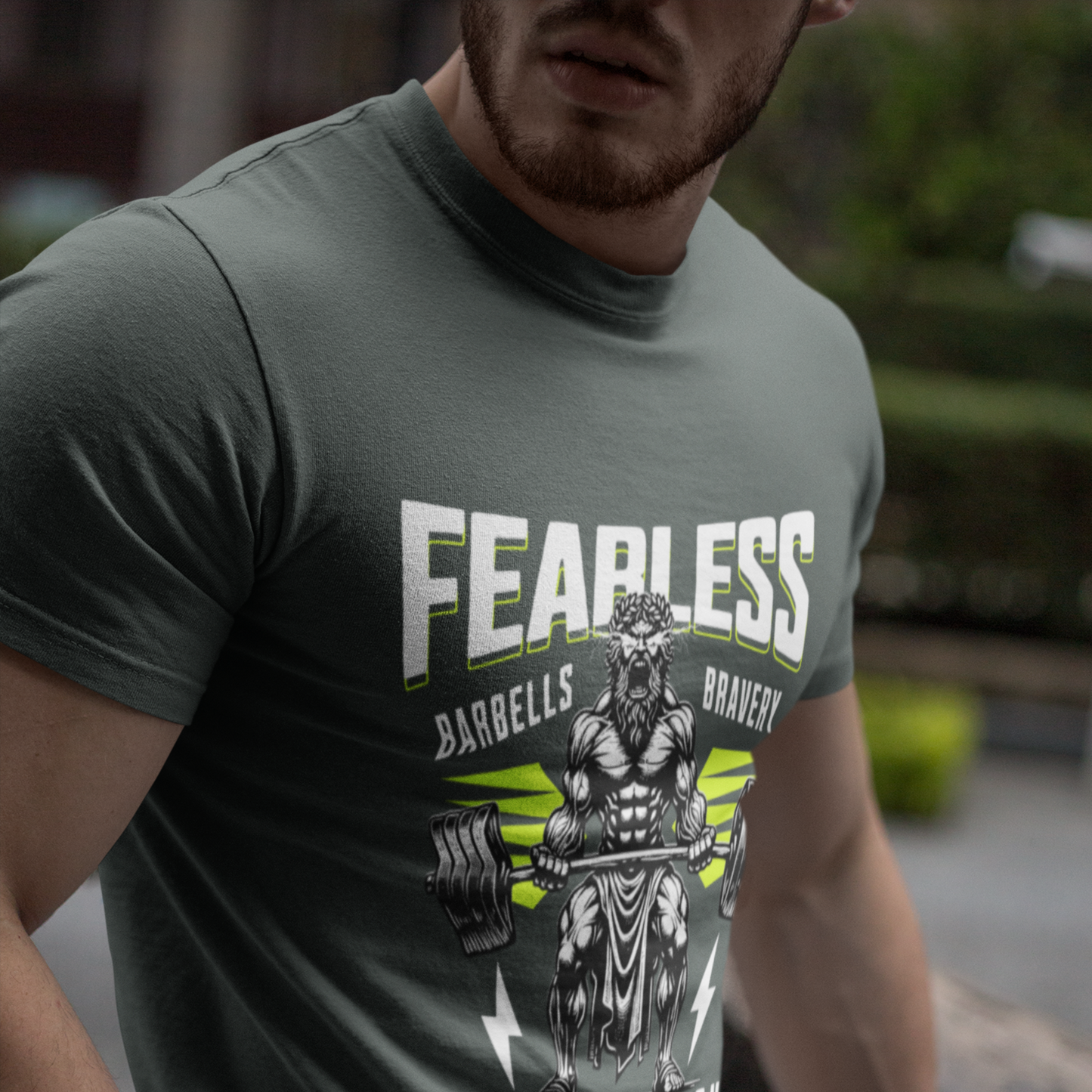 Fearless Steel Grey Crew Neck Graphic Printed T-shirt