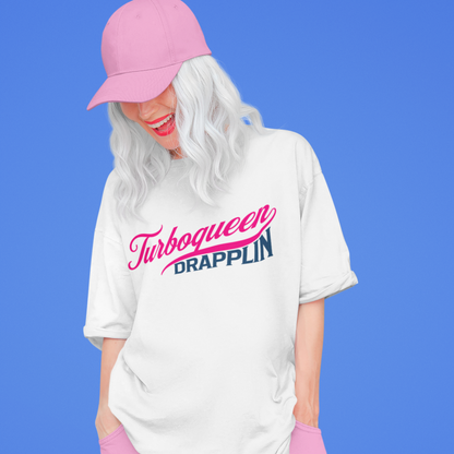 Turboqueen Premium White Woman Oversized Back Printed T-shirt