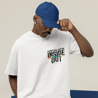 Inside Out Premium White Oversized Printed T-shirt