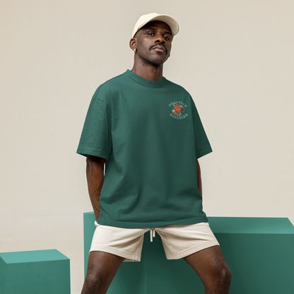 Basketball Premium Forest Green Oversized Typography Back Printed T-shirt