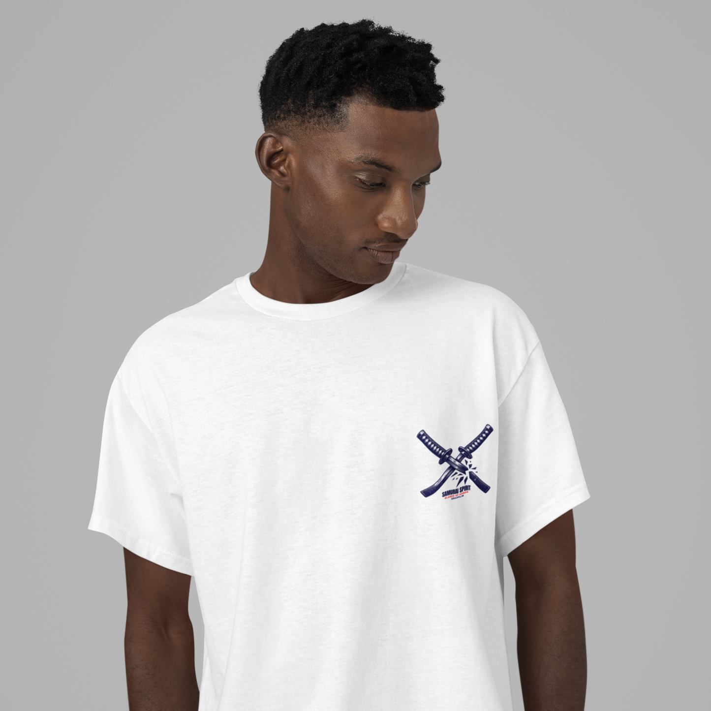 Samurai Premium White Oversized Typography Back Printed T-shirt