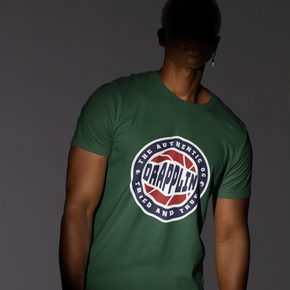 Drapplin Basketball Forest Green Crew Neck Graphic Printed T-shirt