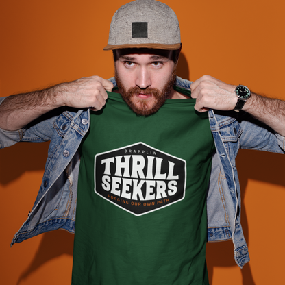 Thrill Seekers Forest Green Crew Neck Graphic Printed T-shirt