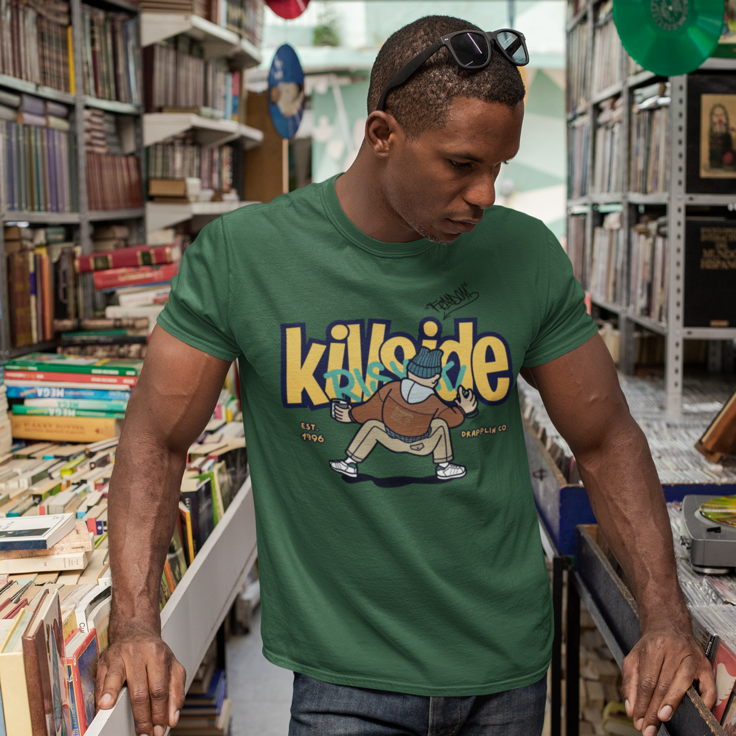 Killside Forest Green Crew Neck Graphic Printed T-shirt