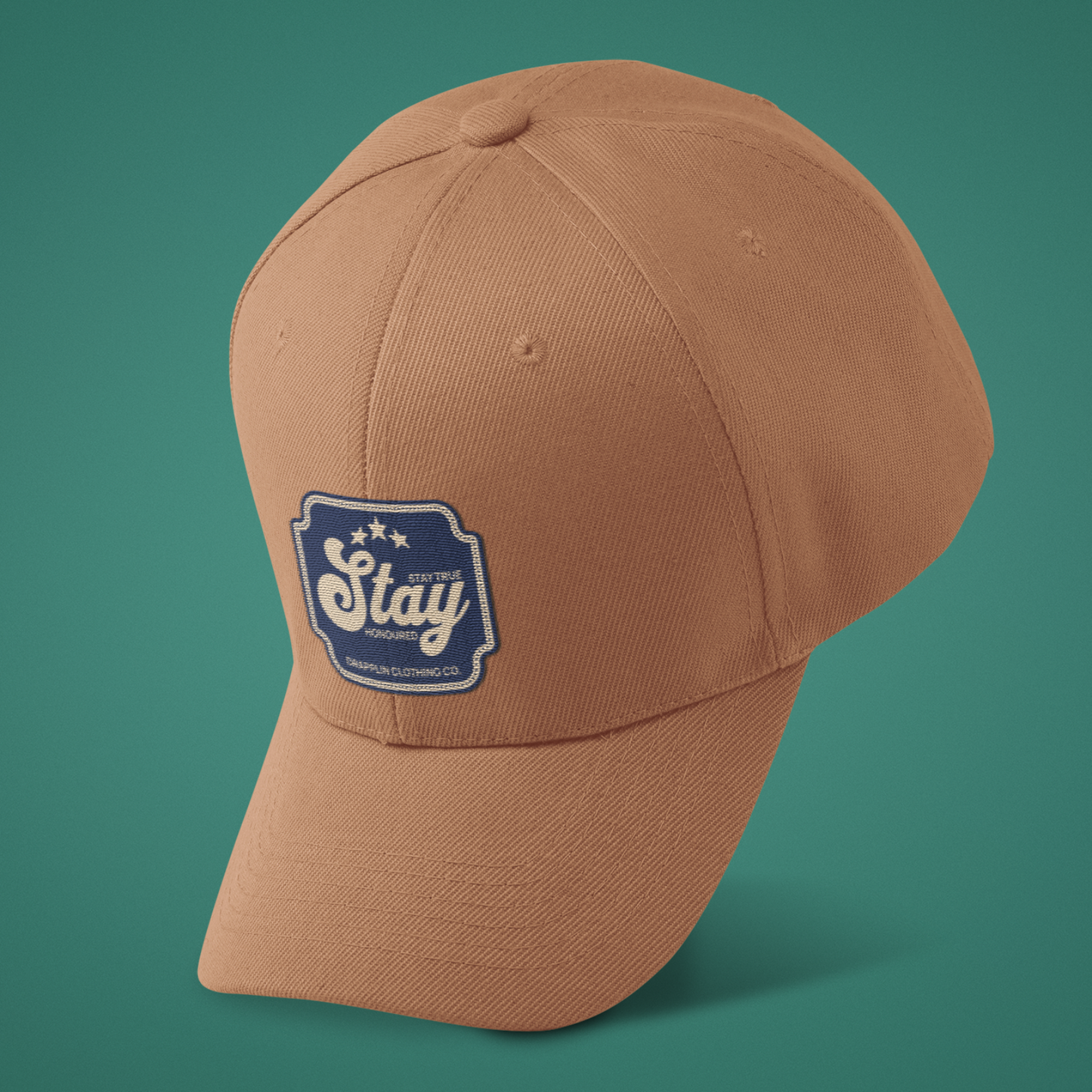 Unisex Stay Patch Premium Khaki Baseball Cap