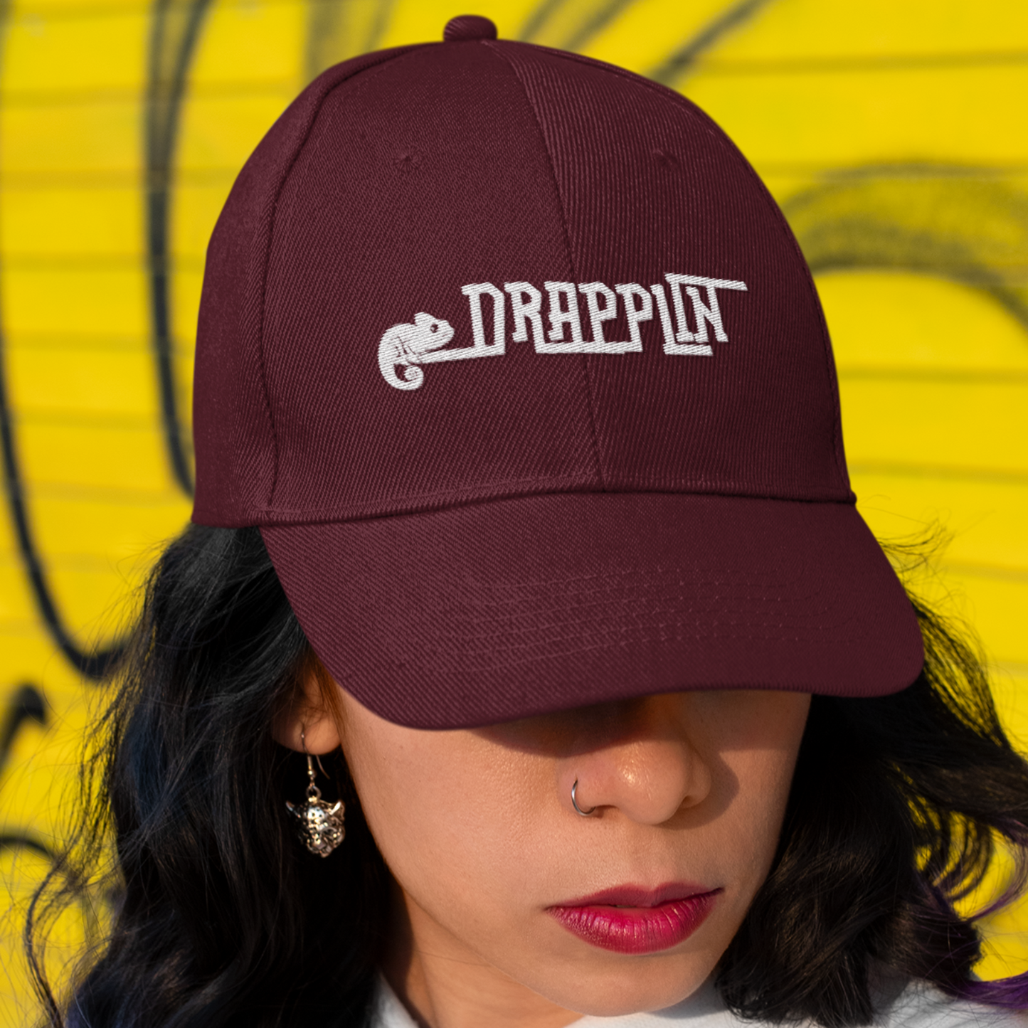 Unisex Drapplin Official Logo Premium Maroon Baseball Cap