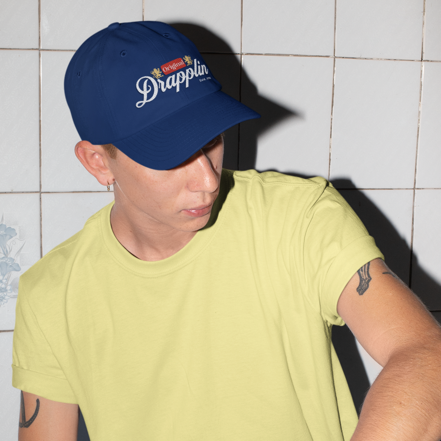 Unisex Drapplin Original Premium Navy Blue Printed Baseball Cap