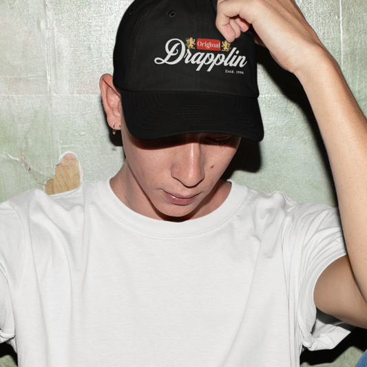 Unisex Drapplin Original Premium Black Embroidered Baseball Cap