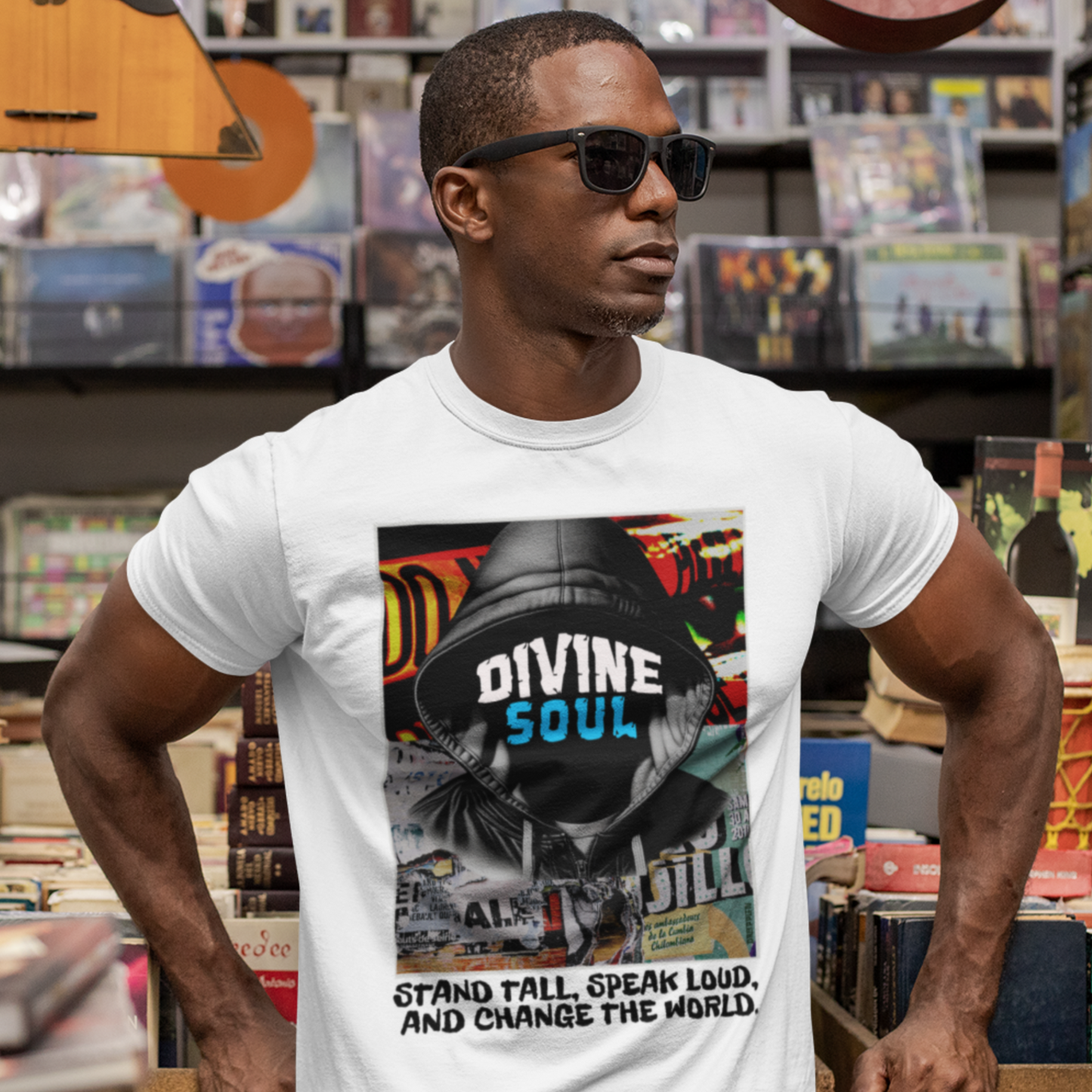 Divine Soul White Crew Neck Graphic Printed T-shirt