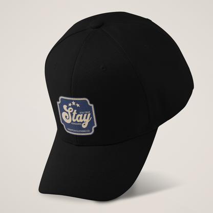 Unisex Stay Patch Premium Black Baseball Cap