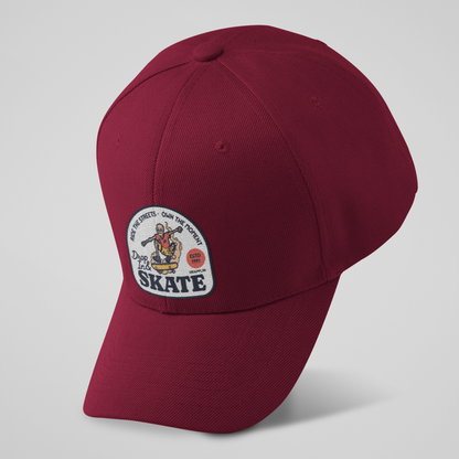 Unisex Skate Premium Maroon Baseball Cap