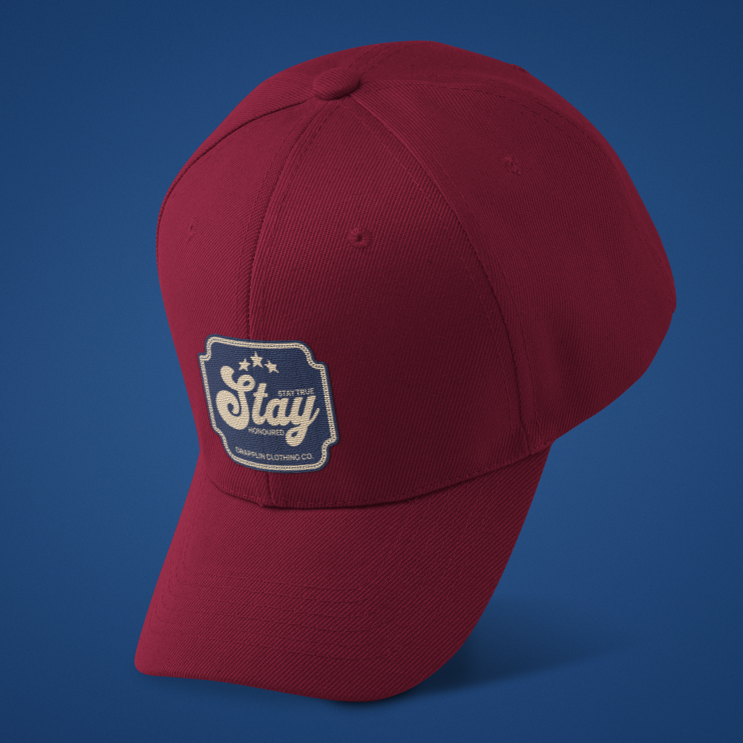 Unisex Stay Patch Premium Maroon Baseball Cap
