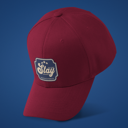 Unisex Stay Patch Premium Maroon Baseball Cap