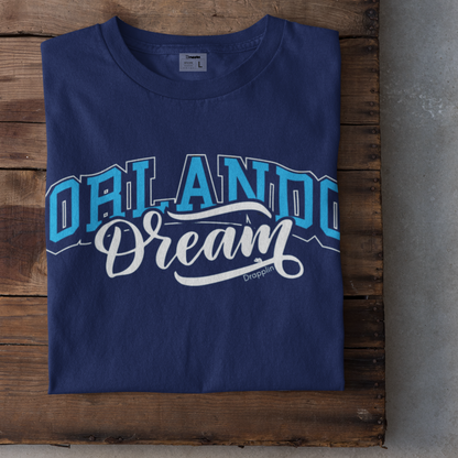 Orlando Navy Blue Crew Neck Graphic Printed T-shirt